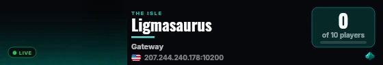 Ligmasaurus live status badge