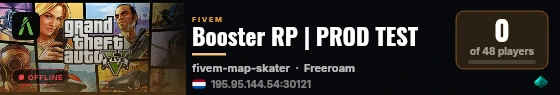 Booster RP | PROD TEST live status badge