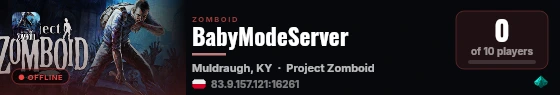 BabyModeServer live status badge
