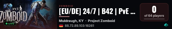 [EU/DE] 24/7 | B42 | PvE | Hardcore live status badge