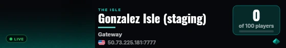 Gonzalez Isle (staging) live status badge