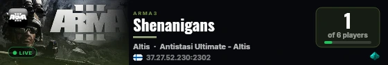 Shenanigans live status badge