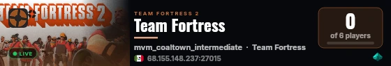 Team Fortress live status badge