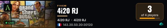 4i20 RJ live status badge