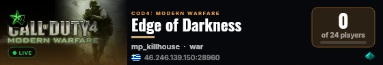 Edge of Darkness live status badge