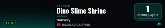Dino Slime Shrine live status badge