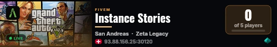 Instance Stories live status badge