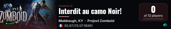 Interdit au camo Noir! live status badge