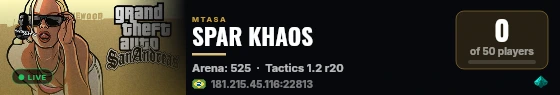 SPAR KHAOS live status badge
