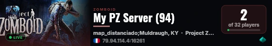My PZ Server (94) live status badge