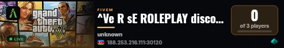 ^Ve R sE ROLEPLAY discord.gg/verserp  live status badge