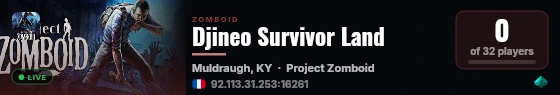 Djineo Survivor Land live status badge