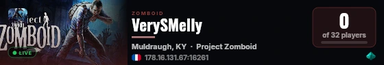 VerySMelly live status badge