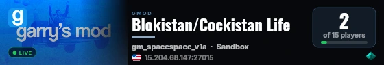 Blokistan/Cockistan Life live status badge