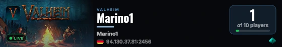 Marino1 live status badge