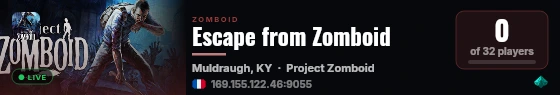 Escape from Zomboid live status badge