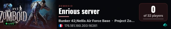 Enrious server live status badge