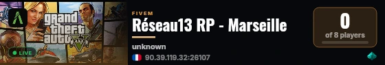 Réseau13 RP - Marseille live status badge