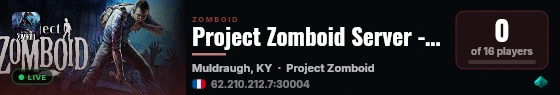 Project Zomboid Server - Game Servers By Kapsloc live status badge