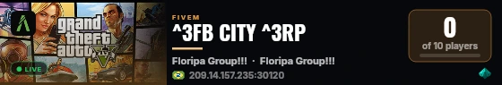 ^3FB CITY ^3RP live status badge