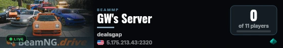 GW's Server live status badge
