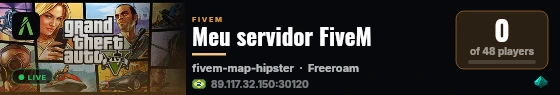 Meu servidor FiveM live status badge