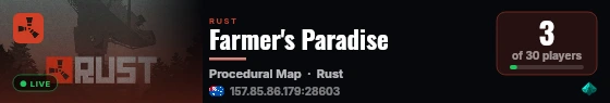 Farmer's Paradise live status badge