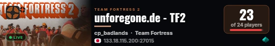 unforegone.de - TF2 live status badge