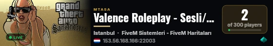 Valence Roleplay - Sesli/Yazılı - Hard Roleplay - Türkçe live status badge