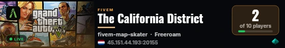 The California District live status badge