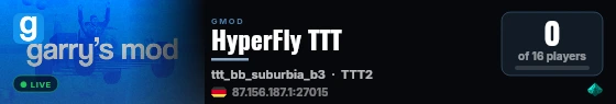 HyperFly TTT live status badge