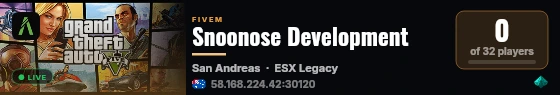 Snoonose Development live status badge
