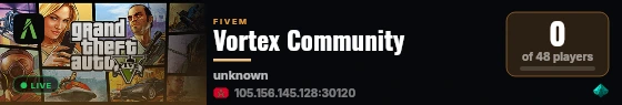 Vortex Community live status badge