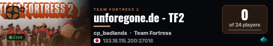 unforegone.de - TF2 live status badge