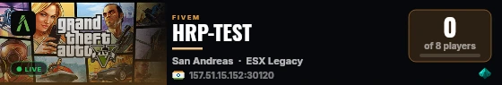 HRP-TEST live status badge