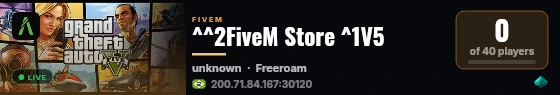 ^^2FiveM Store ^1V5 live status badge