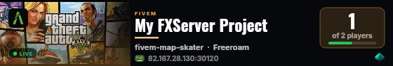 My FXServer Project live status badge