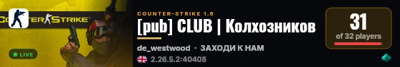[pub] CLUB | Колхозников live status badge