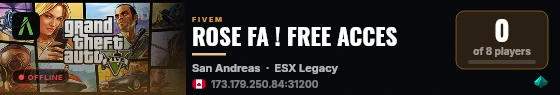 ROSE FA ! FREE ACCES live status badge