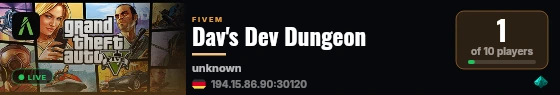 Dav's Dev Dungeon live status badge