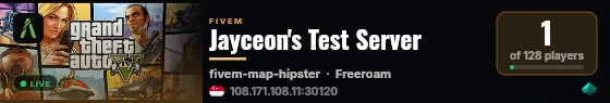 Jayceon's Test Server live status badge