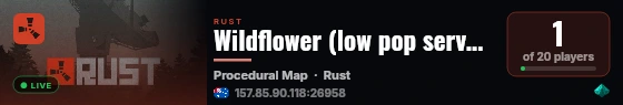 Wildflower (low pop server) live status badge