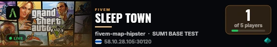 SLEEP TOWN live status badge