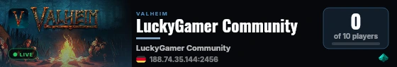 LuckyGamer Community live status badge