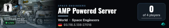 AMP Powered Server live status badge