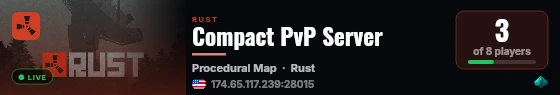 Compact PvP Server live status badge