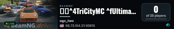 🚗💨^4TriCityMC ^fUltimate ^1Map!🚗💨 live status badge