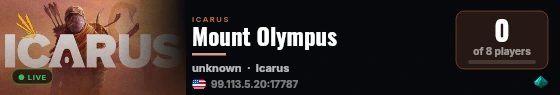 Mount Olympus live status badge