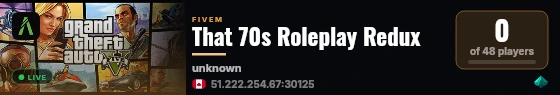 That 70s Roleplay Redux live status badge