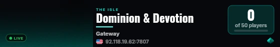 Dominion & Devotion live status badge